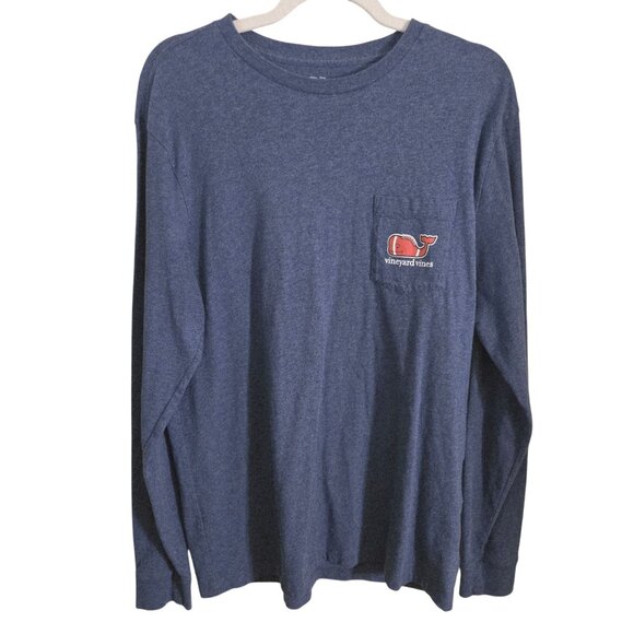 Vineyard Vines Football Whale Graphic Long Sleeve T-shirt Cotton Size M - Picture 2 of 6